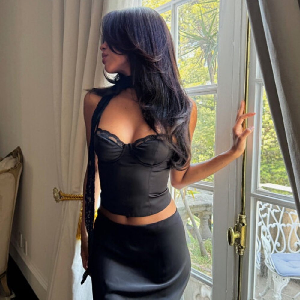 Satin corset top